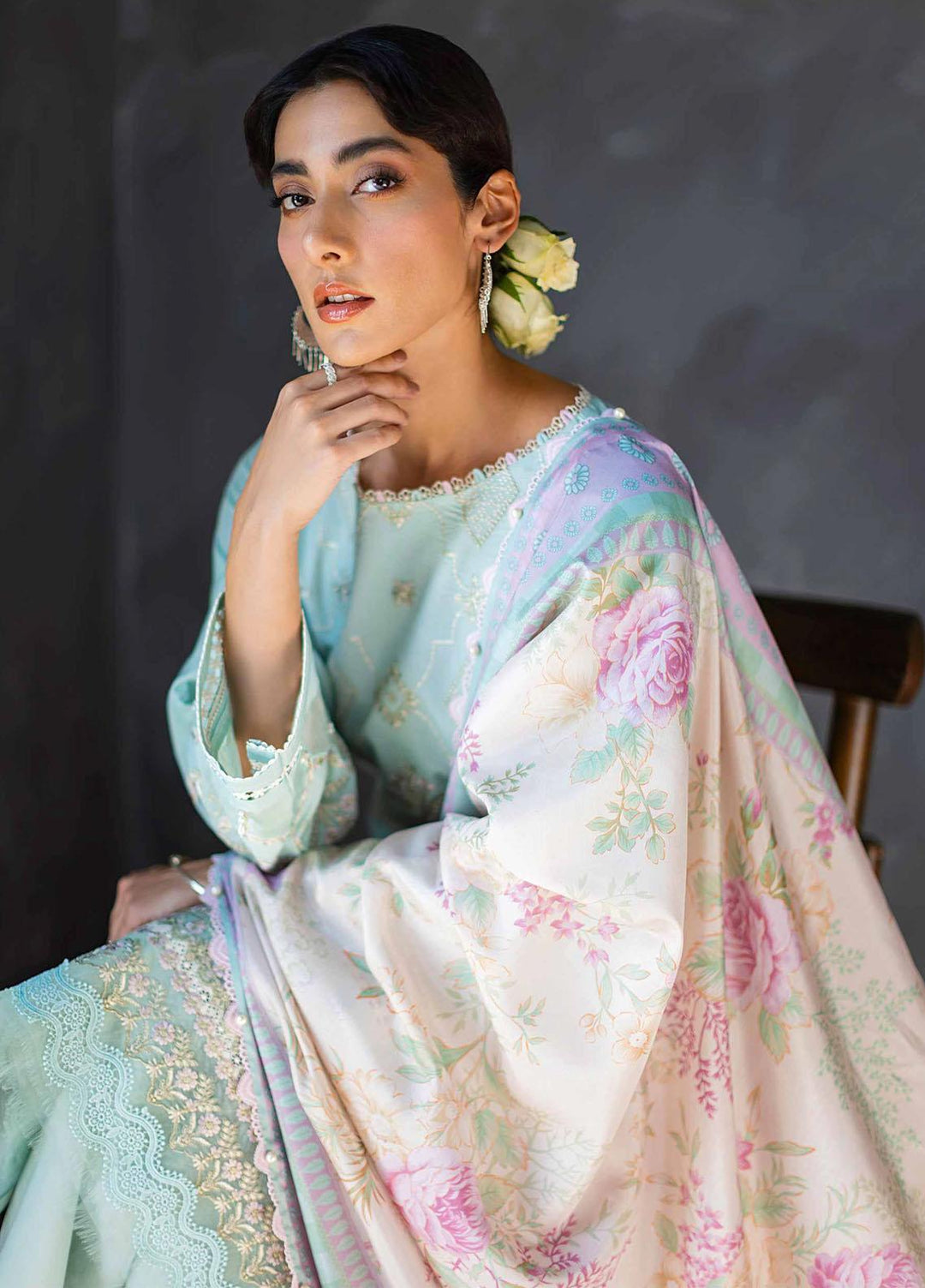 Sunehray Din By Seran Embroidered Lawn Suits Unstitched 3 Piece SRN23SD D-06 Meherbano - Festive Collection