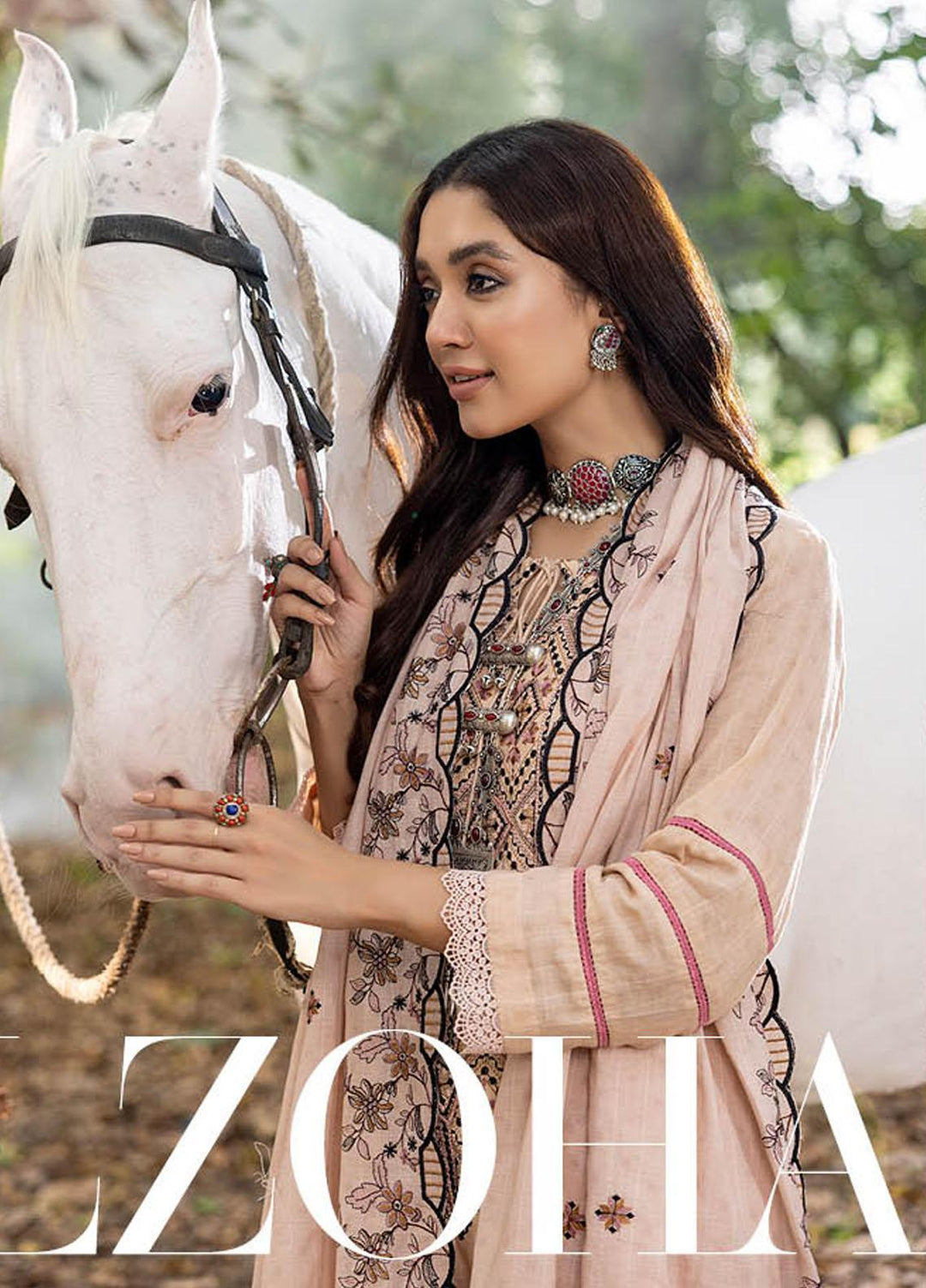 Sunshine Bloom By AL Zohaib Embroidered Jacquard Suits Unstitched 3 Piece AZ23SB D-1 - Winter Collection