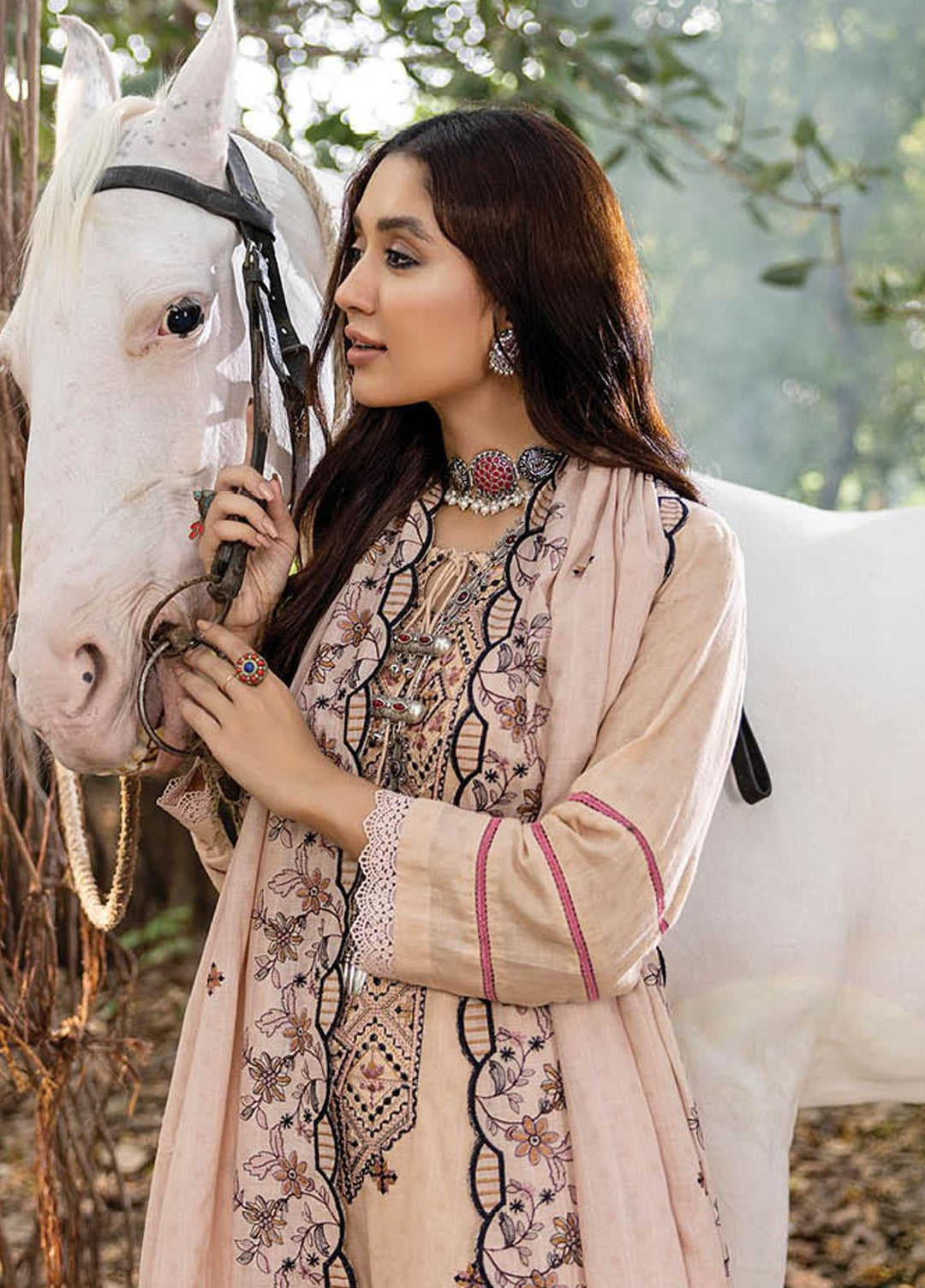 Sunshine Bloom By AL Zohaib Embroidered Jacquard Suits Unstitched 3 Piece AZ23SB D-1 - Winter Collection