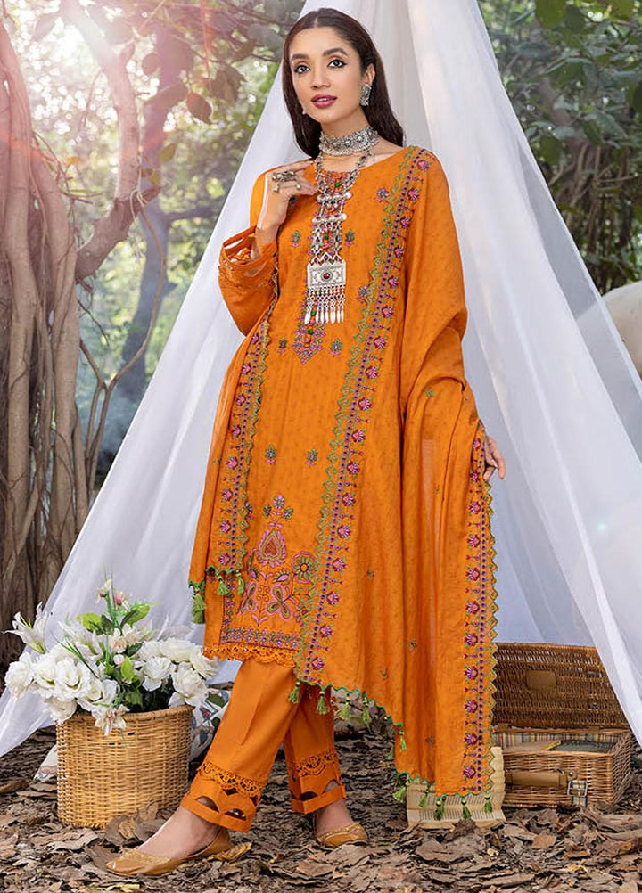 Sunshine Bloom By AL Zohaib Embroidered Jacquard Suits Unstitched 3 Piece AZ23SB D-10 - Winter Collection