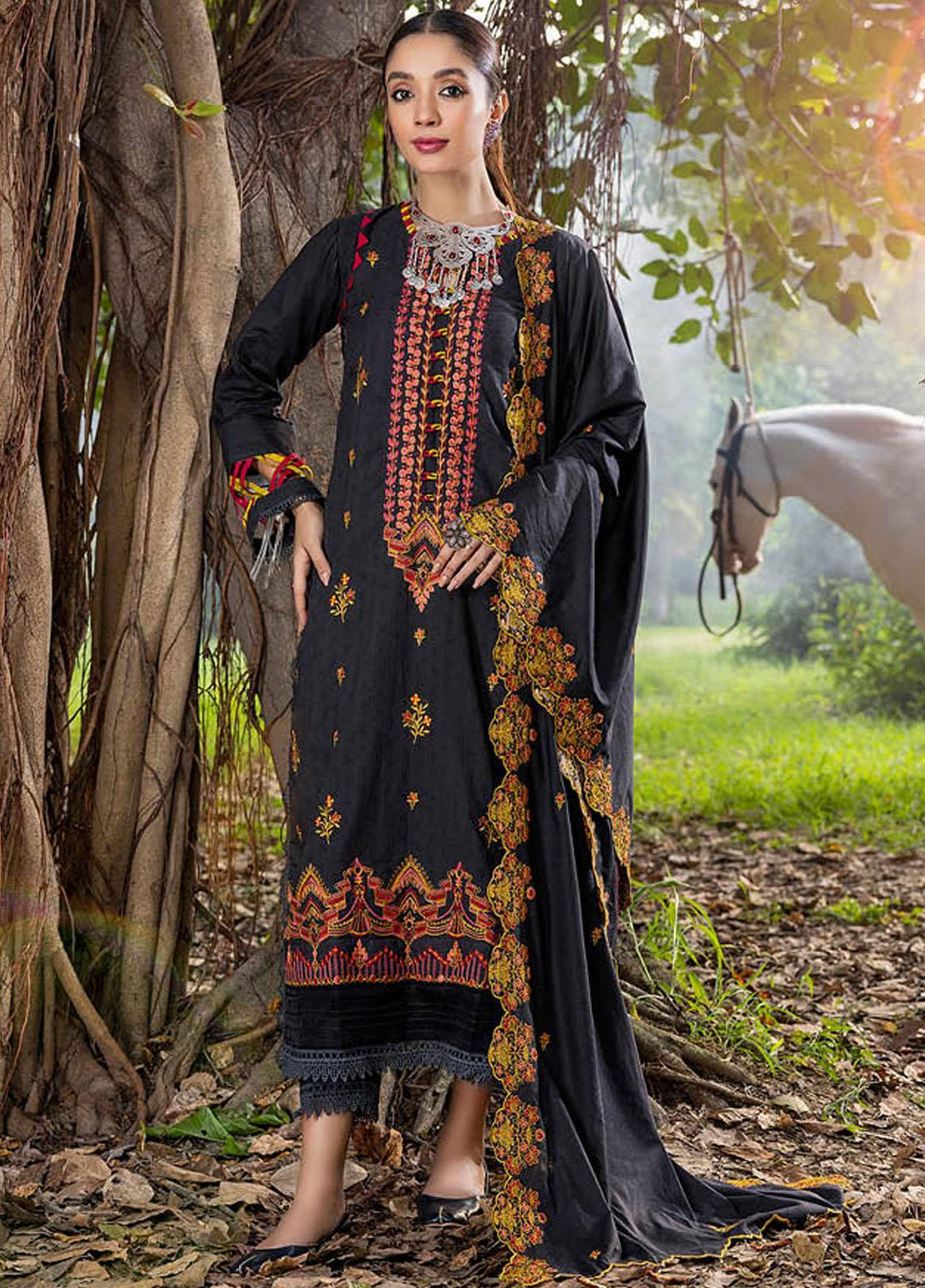 Sunshine Bloom By AL Zohaib Embroidered Jacquard Suits Unstitched 3 Piece AZ23SB D-3 - Winter Collection