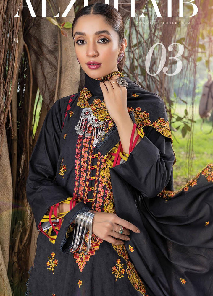 Sunshine Bloom By AL Zohaib Embroidered Jacquard Suits Unstitched 3 Piece AZ23SB D-3 - Winter Collection
