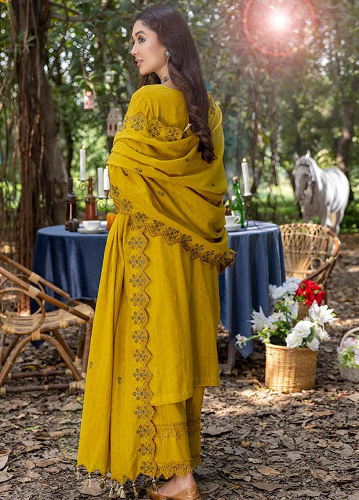 Sunshine Bloom By AL Zohaib Embroidered Jacquard Suits Unstitched 3 Piece AZ23SB D-4 - Winter Collection