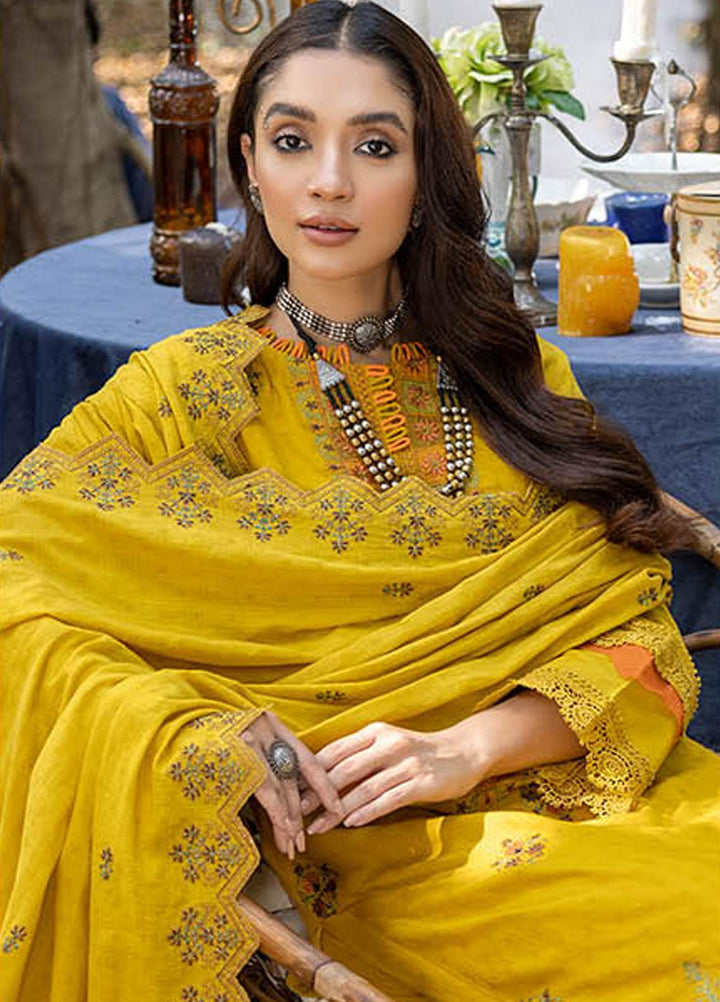 Sunshine Bloom By AL Zohaib Embroidered Jacquard Suits Unstitched 3 Piece AZ23SB D-4 - Winter Collection