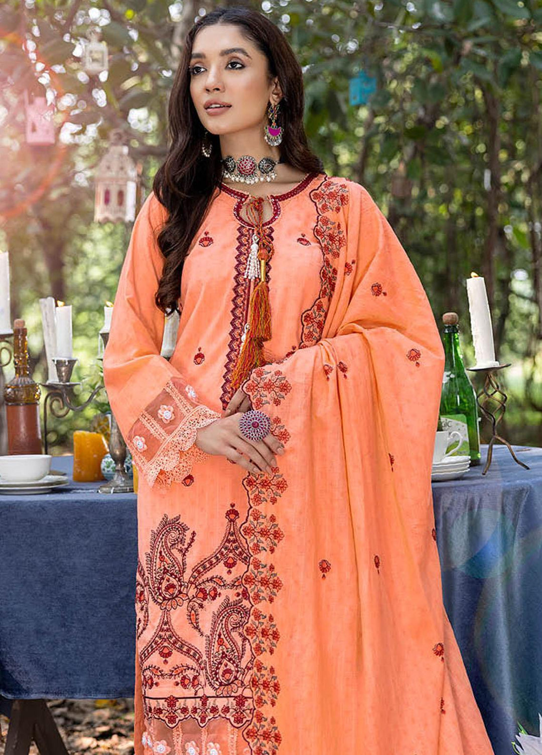 Sunshine Bloom By AL Zohaib Embroidered Jacquard Suits Unstitched 3 Piece AZ23SB D-7 - Winter Collection