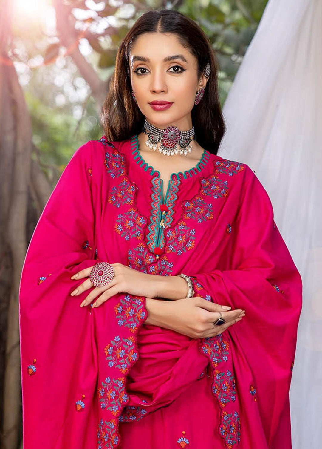 Sunshine Bloom By AL Zohaib Embroidered Jacquard Suits Unstitched 3 Piece AZ23SB D-8 - Winter Collection
