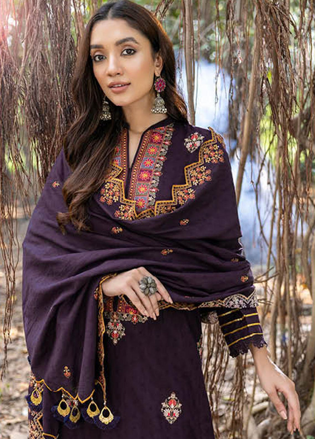 Sunshine Bloom By AL Zohaib Embroidered Jacquard Suits Unstitched 3 Piece AZ23SB D-9 - Winter Collection