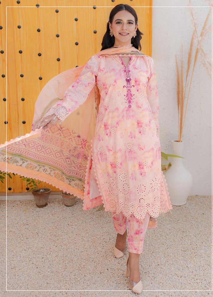 Sunshine Bloom By Al Zohaib Embroidered Cambric Suits Unstitched 3 Piece AZ23PK 01 - Winter Collection