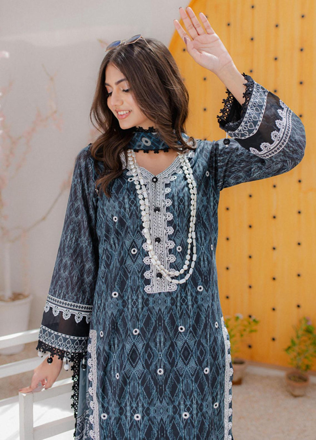 Sunshine Bloom By Al Zohaib Embroidered Cambric Suits Unstitched 3 Piece AZ23PK 02 - Winter Collection