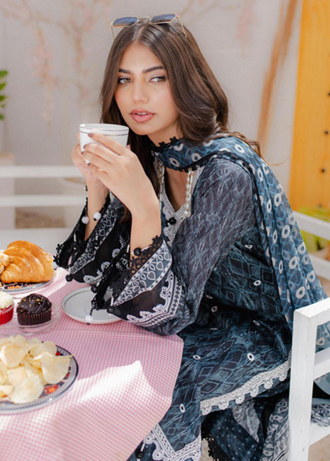 Sunshine Bloom By Al Zohaib Embroidered Cambric Suits Unstitched 3 Piece AZ23PK 02 - Winter Collection