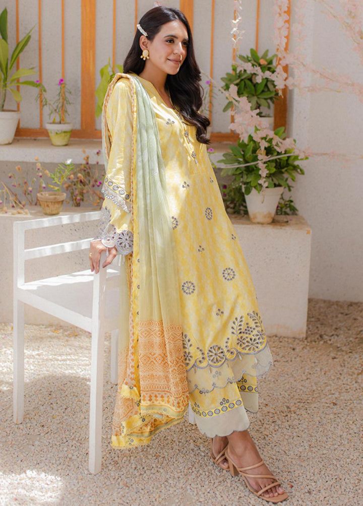 Sunshine Bloom By Al Zohaib Embroidered Cambric Suits Unstitched 3 Piece AZ23PK 03 - Winter Collection