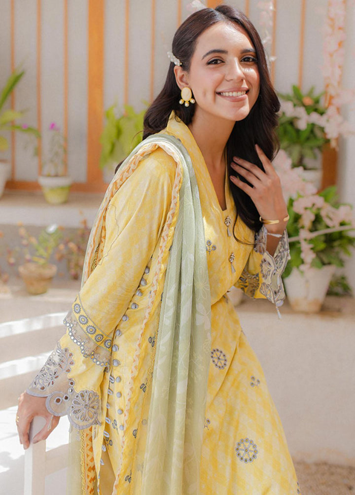 Sunshine Bloom By Al Zohaib Embroidered Cambric Suits Unstitched 3 Piece AZ23PK 03 - Winter Collection