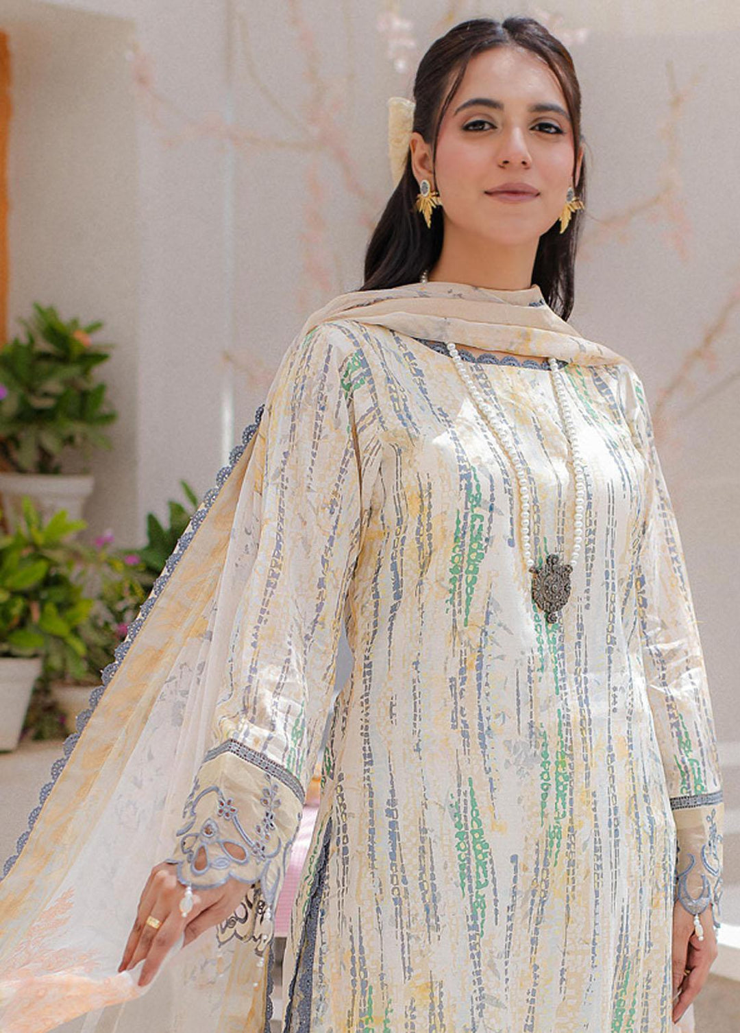 Sunshine Bloom By Al Zohaib Embroidered Cambric Suits Unstitched 3 Piece AZ23PK 04 - Winter Collection