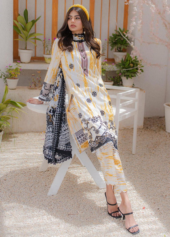 Sunshine Bloom By Al Zohaib Embroidered Cambric Suits Unstitched 3 Piece AZ23PK 06 - Winter Collection