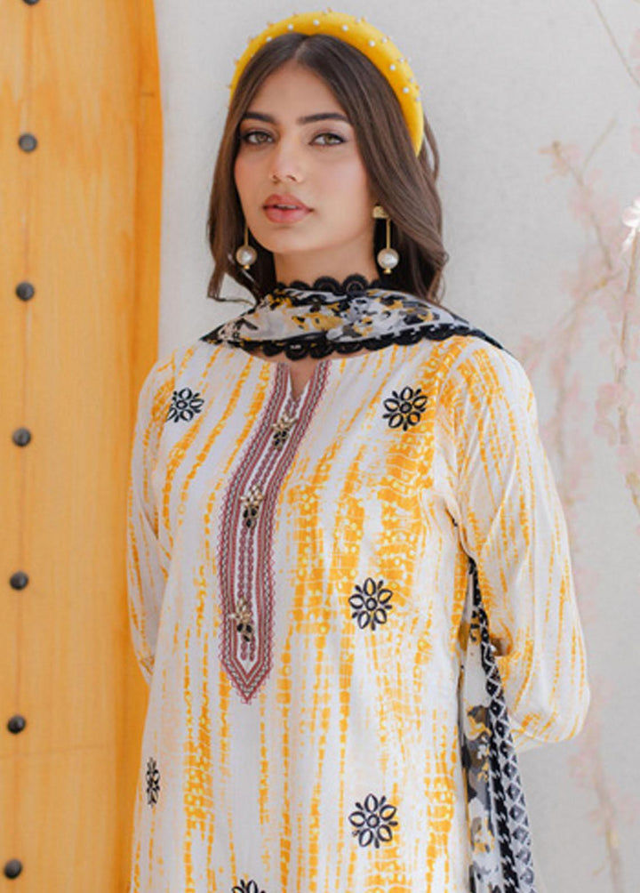 Sunshine Bloom By Al Zohaib Embroidered Cambric Suits Unstitched 3 Piece AZ23PK 06 - Winter Collection