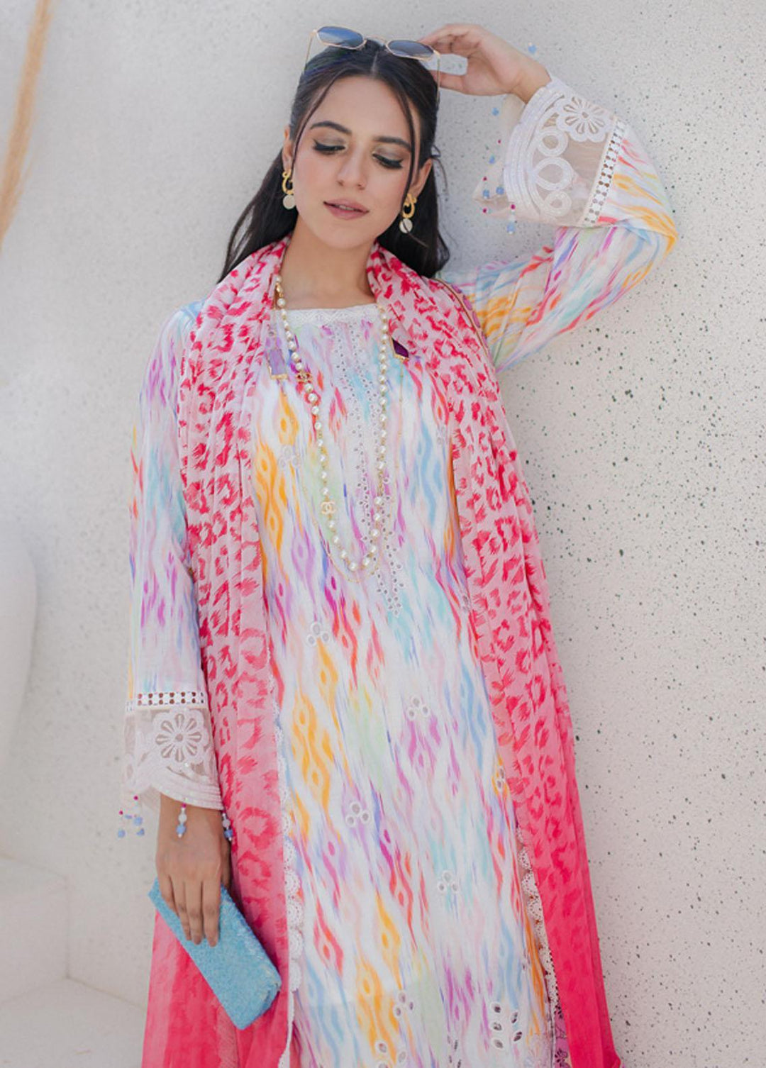 Sunshine Bloom By Al Zohaib Embroidered Cambric Suits Unstitched 3 Piece AZ23PK 07 - Winter Collection