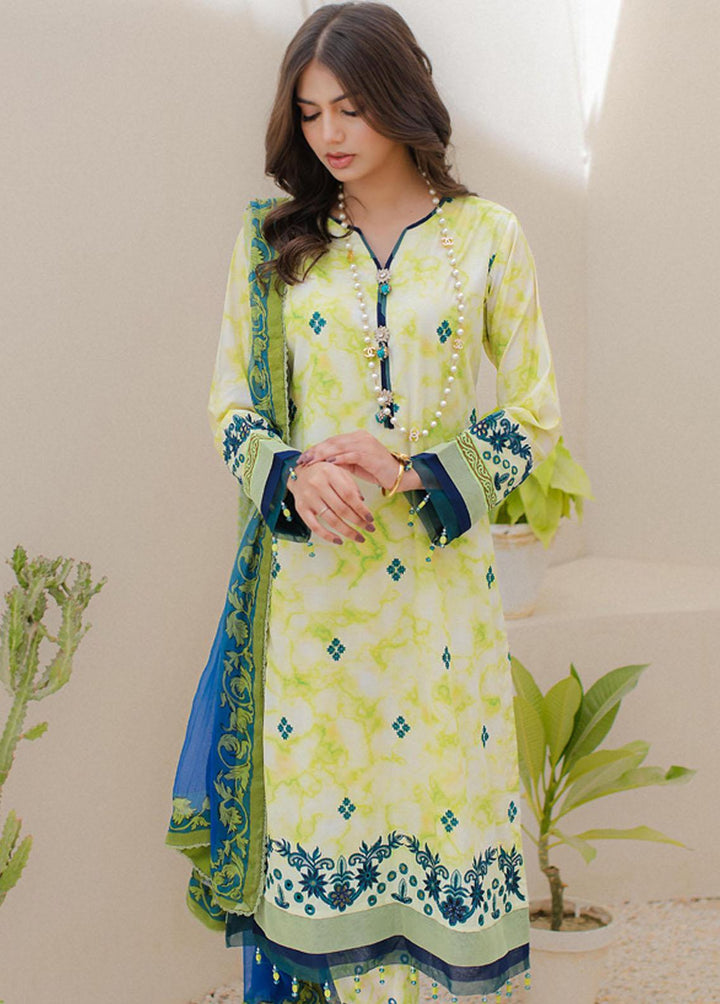 Sunshine Bloom By Al Zohaib Embroidered Cambric Suits Unstitched 3 Piece AZ23PK 10 - Winter Collection