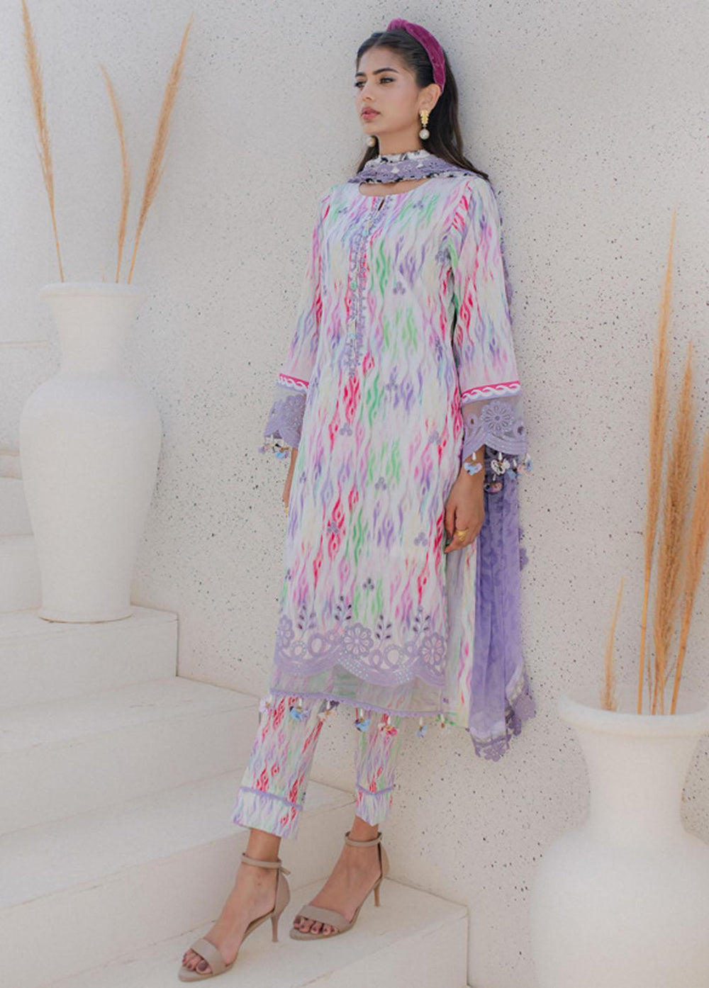 Sunshine Bloom By Al Zohaib Embroidered Cambric Suits Unstitched 3 Piece AZ23PK 11 - Winter Collection