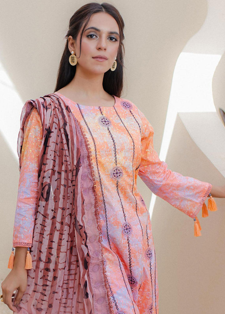 Sunshine Bloom By Al Zohaib Embroidered Cambric Suits Unstitched 3 Piece AZ23PK 12 - Winter Collection