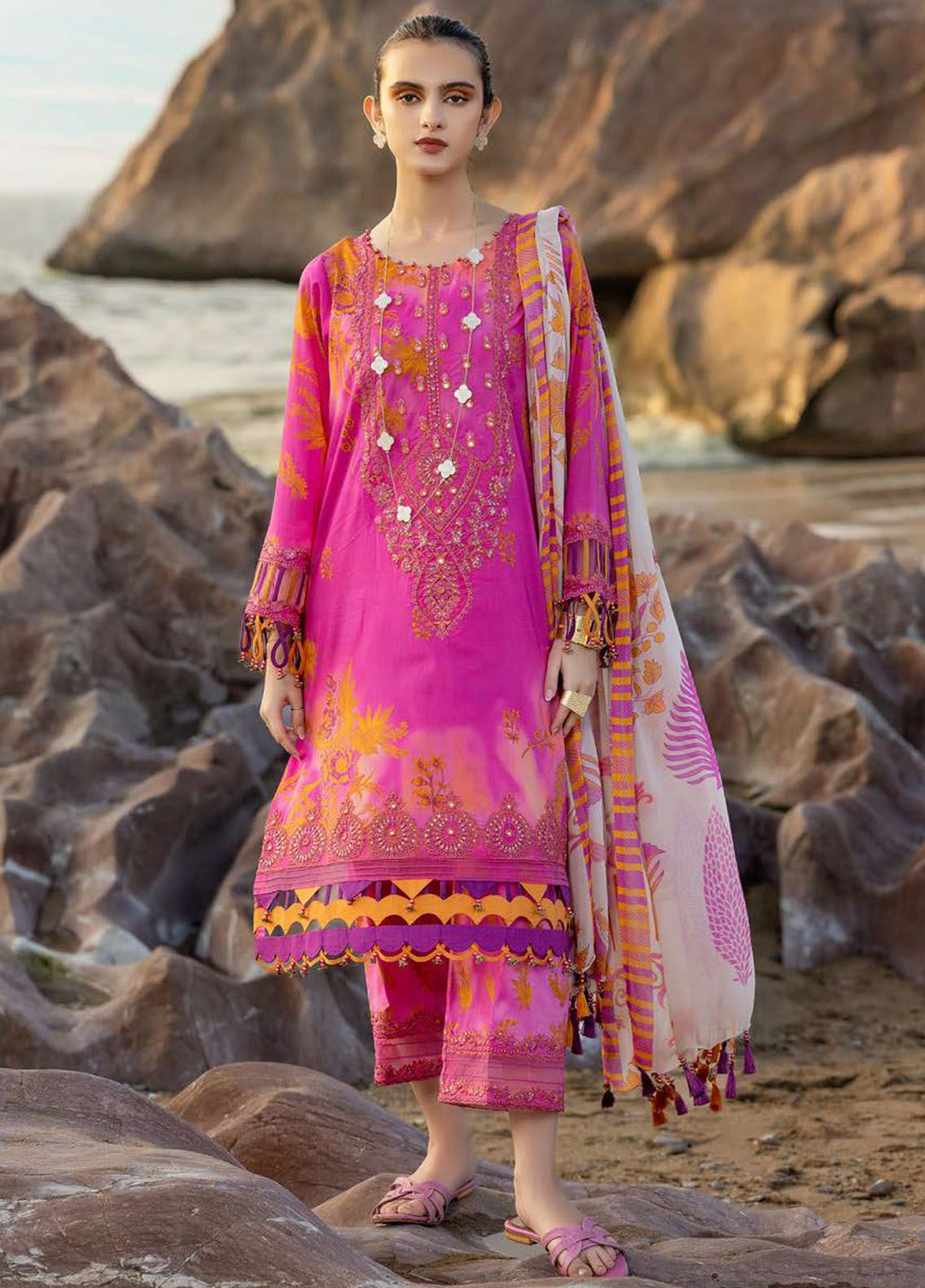 Sunshine By Charizma Embroidered Lawn Suit Unstitched 3 Piece CRZ24SL SN4-02 - Summer Collection