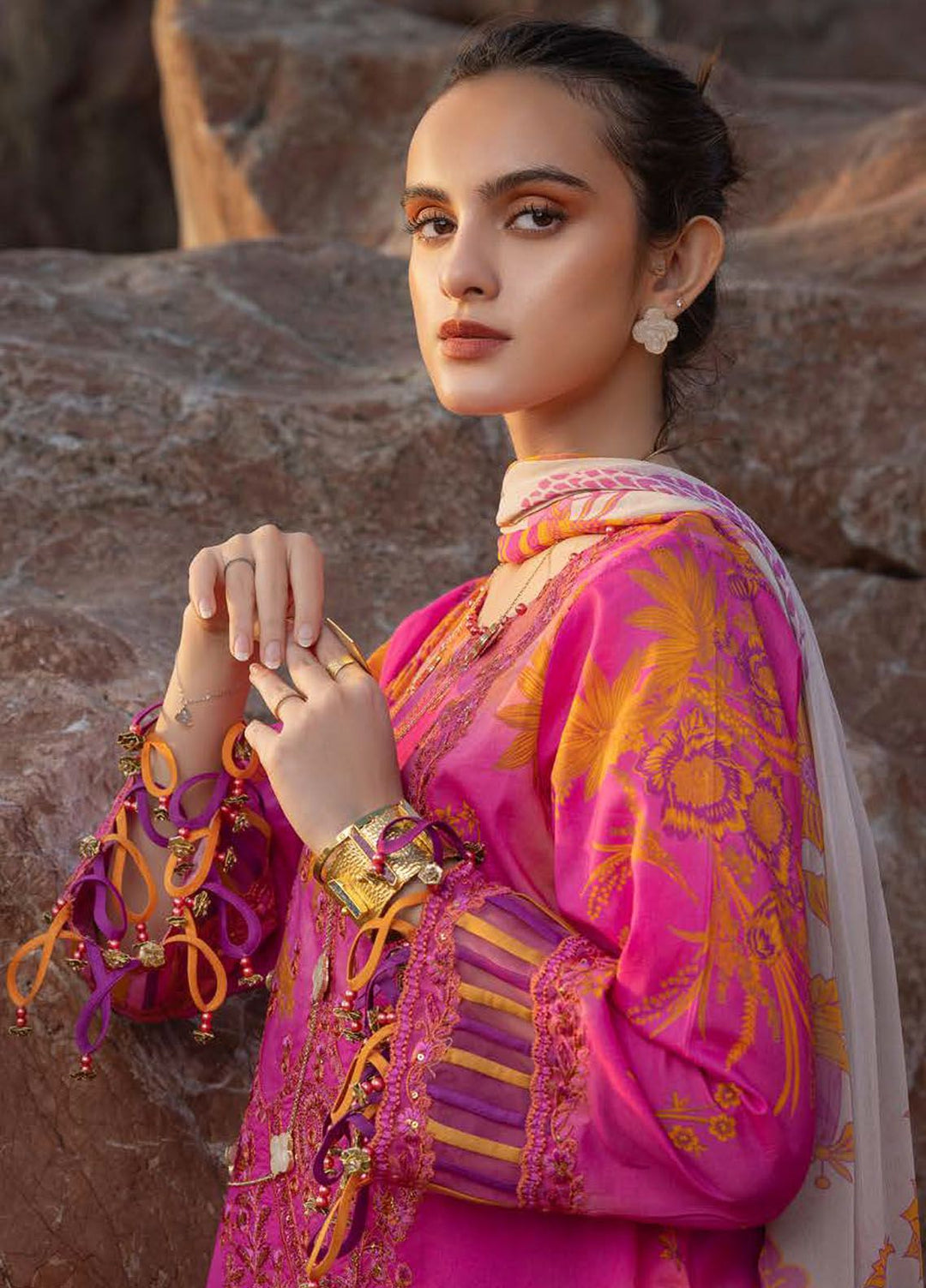 Sunshine By Charizma Embroidered Lawn Suit Unstitched 3 Piece CRZ24SL SN4-02 - Summer Collection