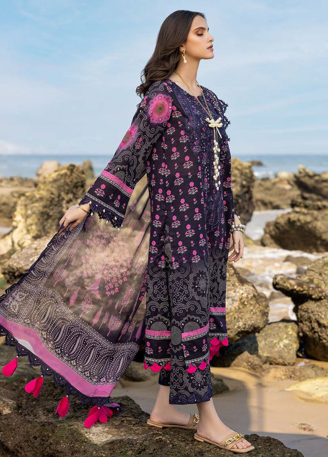 Sunshine By Charizma Embroidered Lawn Suit Unstitched 3 Piece CRZ24SL SN4-03 - Summer Collection
