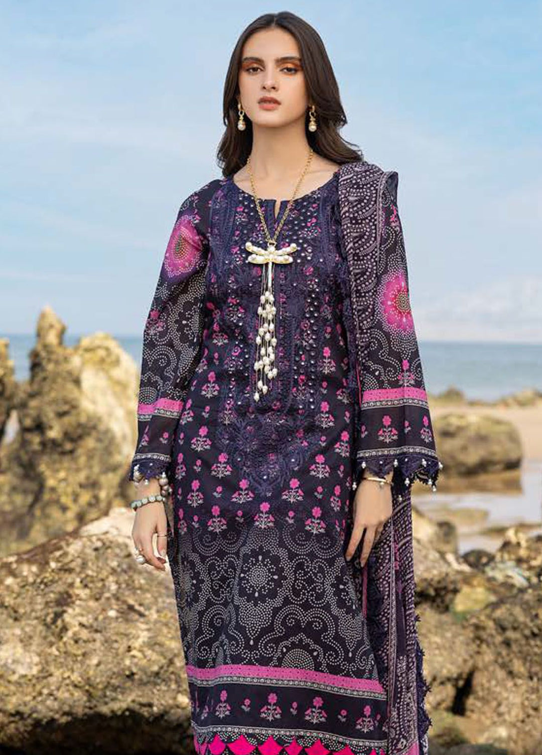 Sunshine By Charizma Embroidered Lawn Suit Unstitched 3 Piece CRZ24SL SN4-03 - Summer Collection