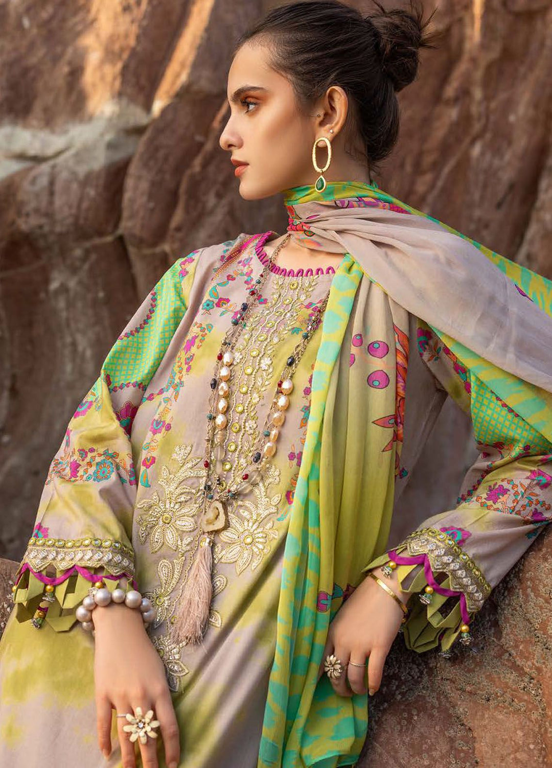 Sunshine By Charizma Embroidered Lawn Suit Unstitched 3 Piece CRZ24SL SN4-08 - Summer Collection