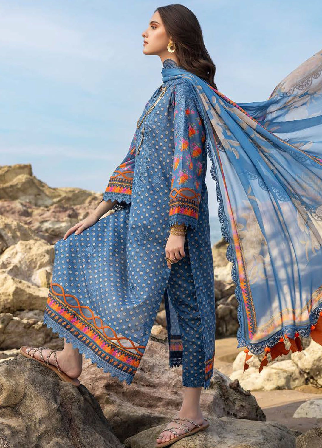 Sunshine By Charizma Embroidered Lawn Suit Unstitched 3 Piece CRZ24SL SN4-09 - Summer Collection