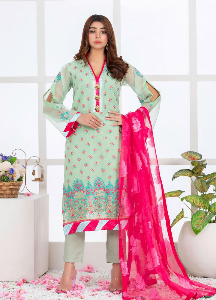 Mosaic Pret Luxury Organza 3 Piece Suit MS21S 03 GREEN