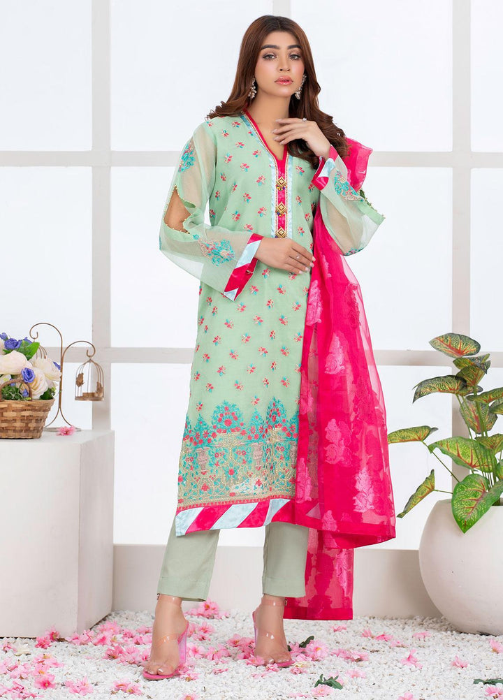 Mosaic Pret Luxury Organza 3 Piece Suit MS21S 03 GREEN