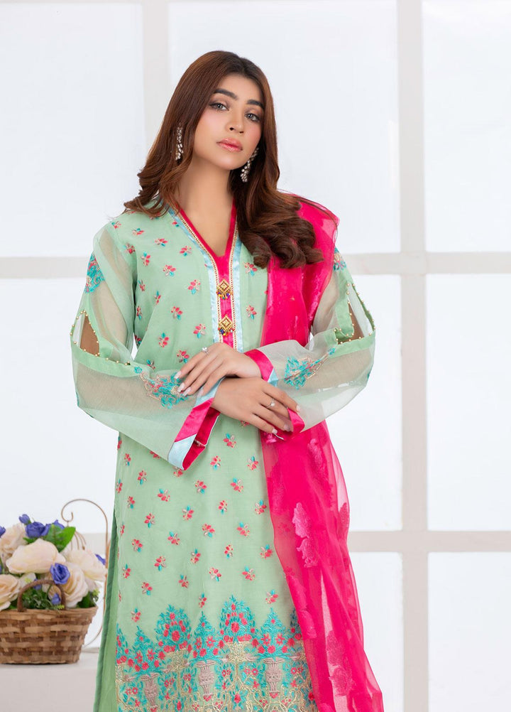 Mosaic Pret Luxury Organza 3 Piece Suit MS21S 03 GREEN