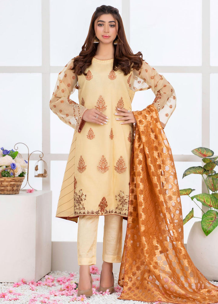 Mosaic Pret Luxury Organza 3 Piece Suit MS21S 05 BROWN