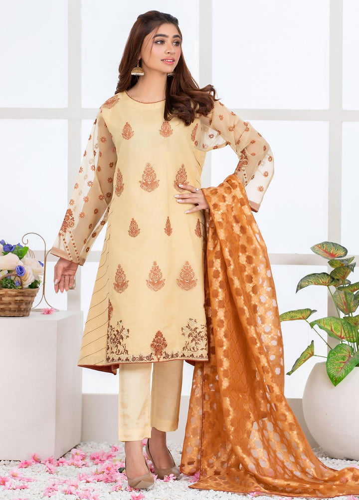 Mosaic Pret Luxury Organza 3 Piece Suit MS21S 05 BROWN