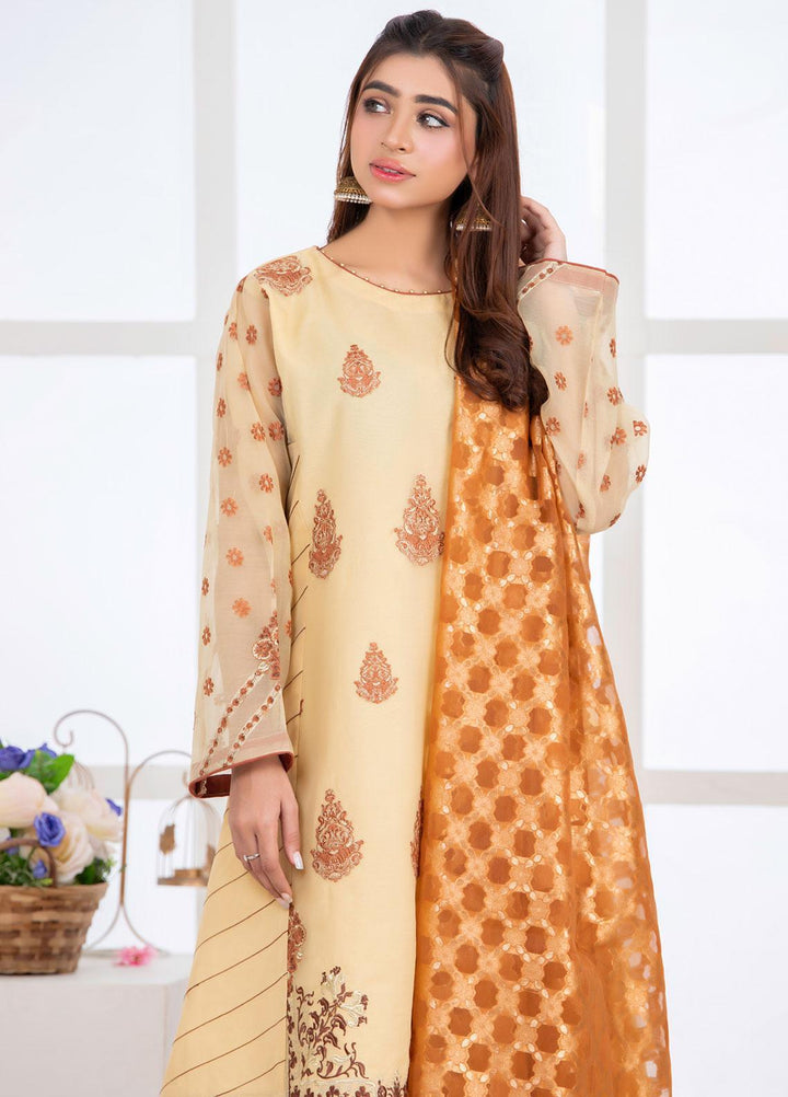 Mosaic Pret Luxury Organza 3 Piece Suit MS21S 05 BROWN