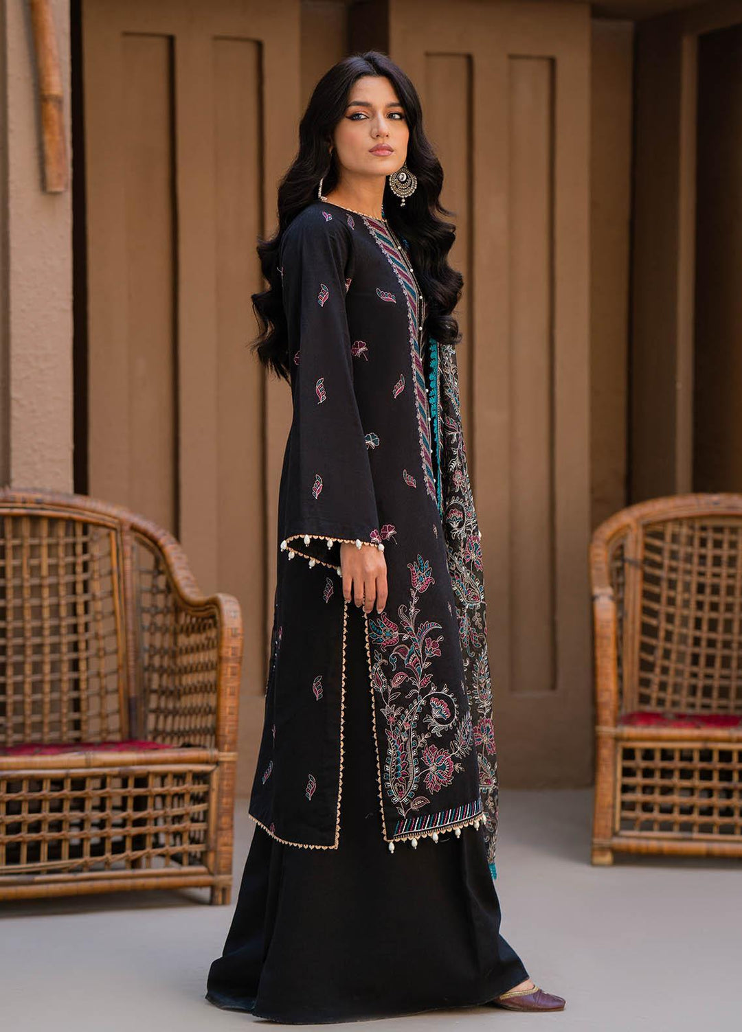 Surmai By Humdum Embroidered Lawn Suits Unstitched 3 Piece HD23S D-1 - Summer Collection