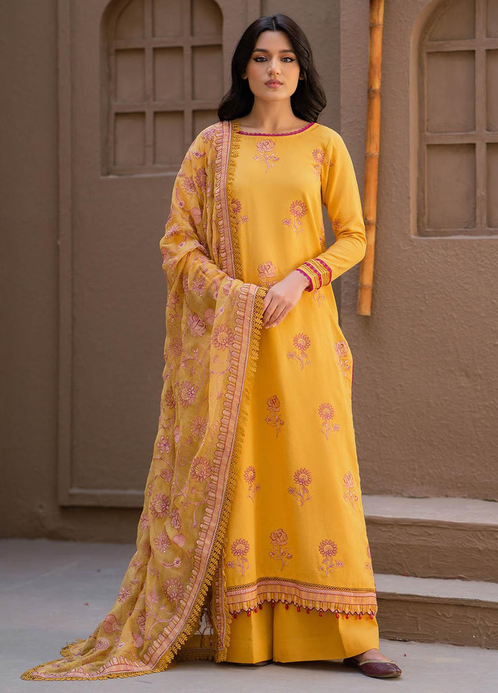 Surmai By Humdum Embroidered Lawn Suits Unstitched 3 Piece HD23S D-2 - Summer Collection