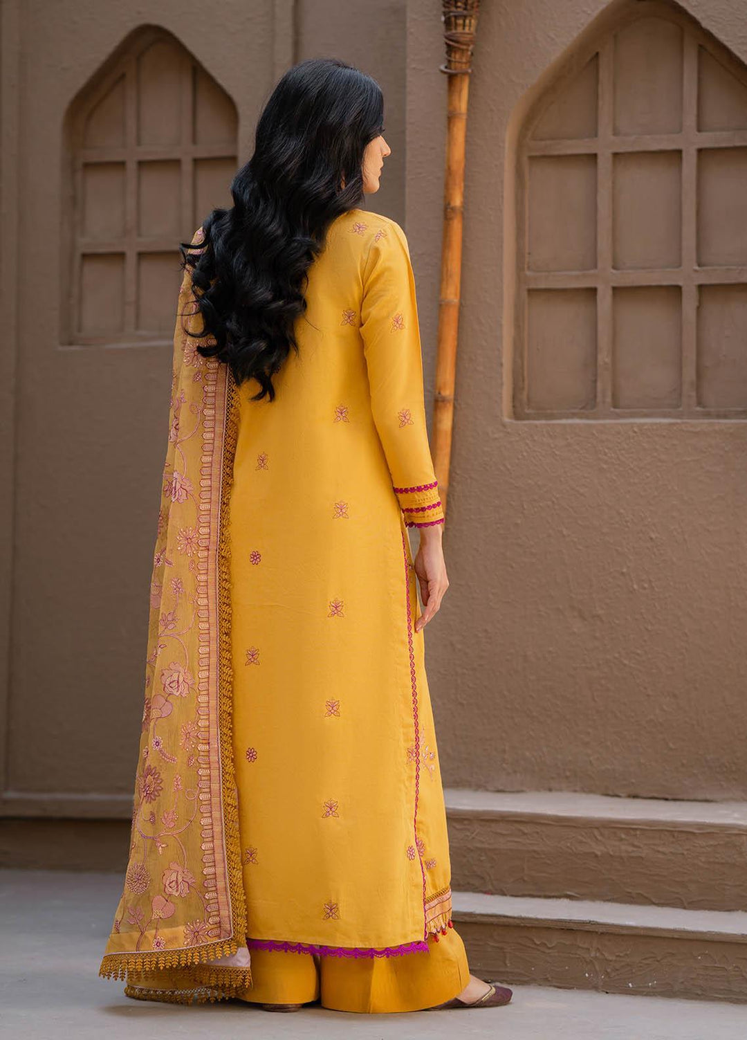 Surmai By Humdum Embroidered Lawn Suits Unstitched 3 Piece HD23S D-2 - Summer Collection