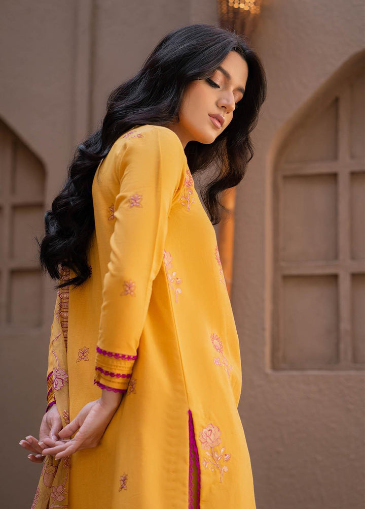 Surmai By Humdum Embroidered Lawn Suits Unstitched 3 Piece HD23S D-2 - Summer Collection