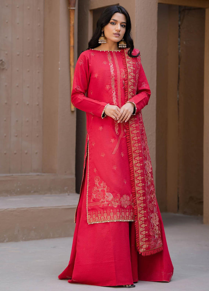 Surmai By Humdum Embroidered Lawn Suits Unstitched 3 Piece HD23S D-6 - Summer Collection