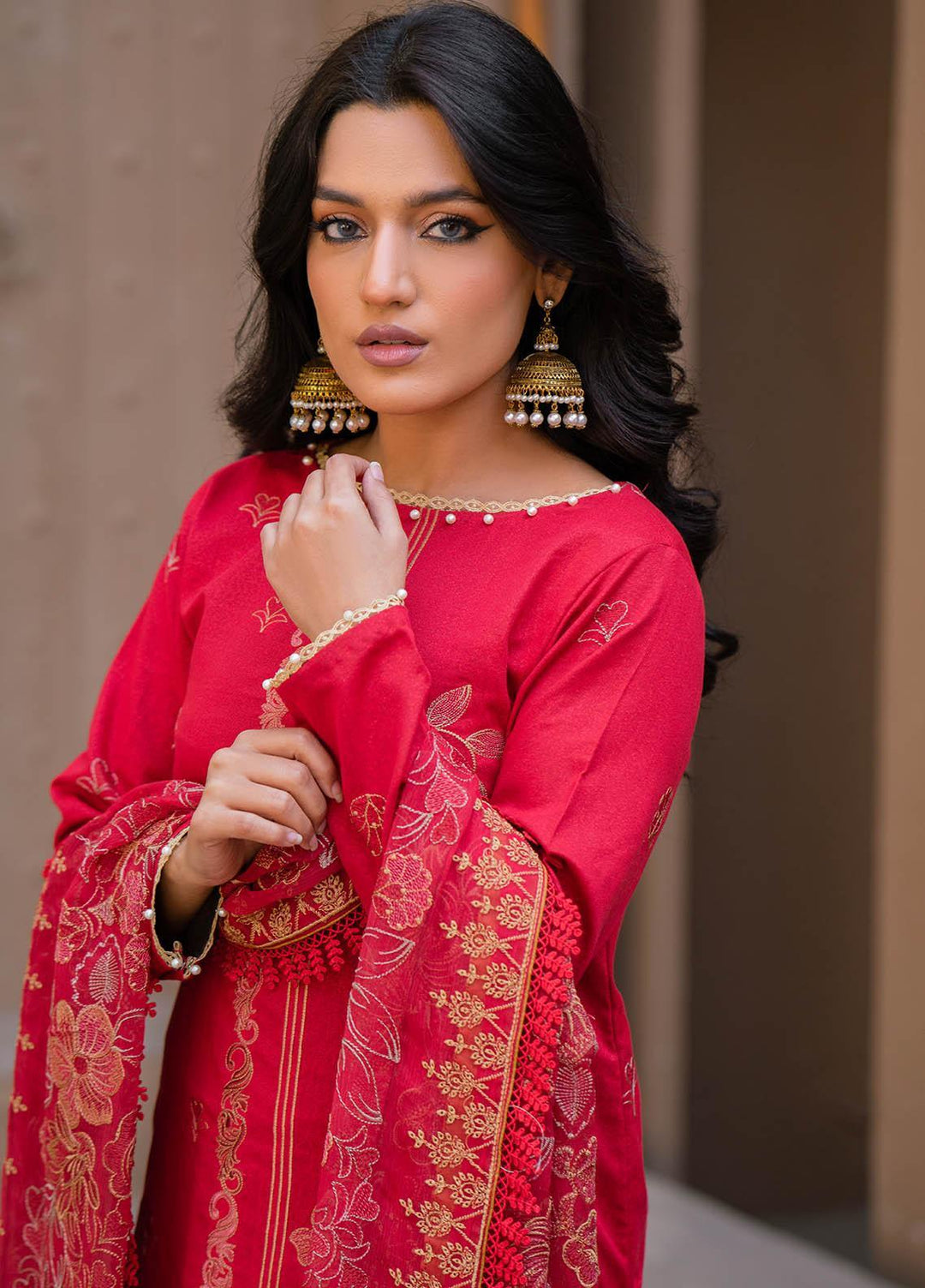 Surmai By Humdum Embroidered Lawn Suits Unstitched 3 Piece HD23S D-6 - Summer Collection