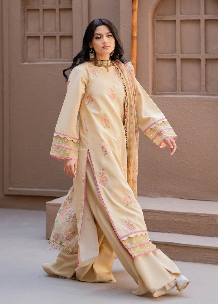 Surmai By Humdum Embroidered Lawn Suits Unstitched 3 Piece HD23S D-7 - Summer Collection