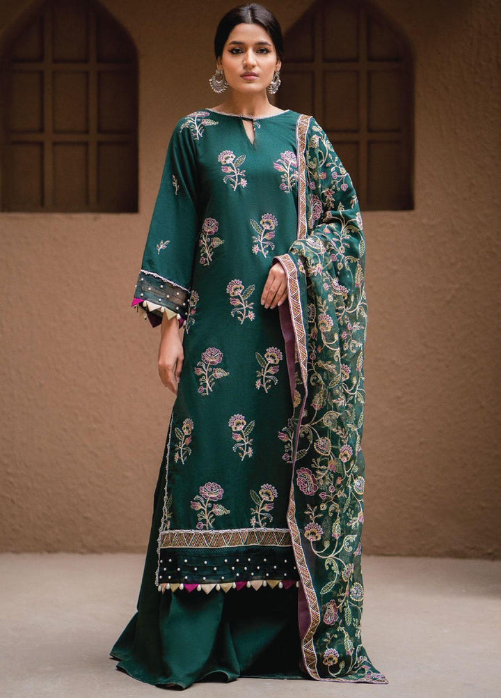 Surmai By Humdum Embroidered Lawn Suits Unstitched 3 Piece HD23S D-8 - Summer Collection