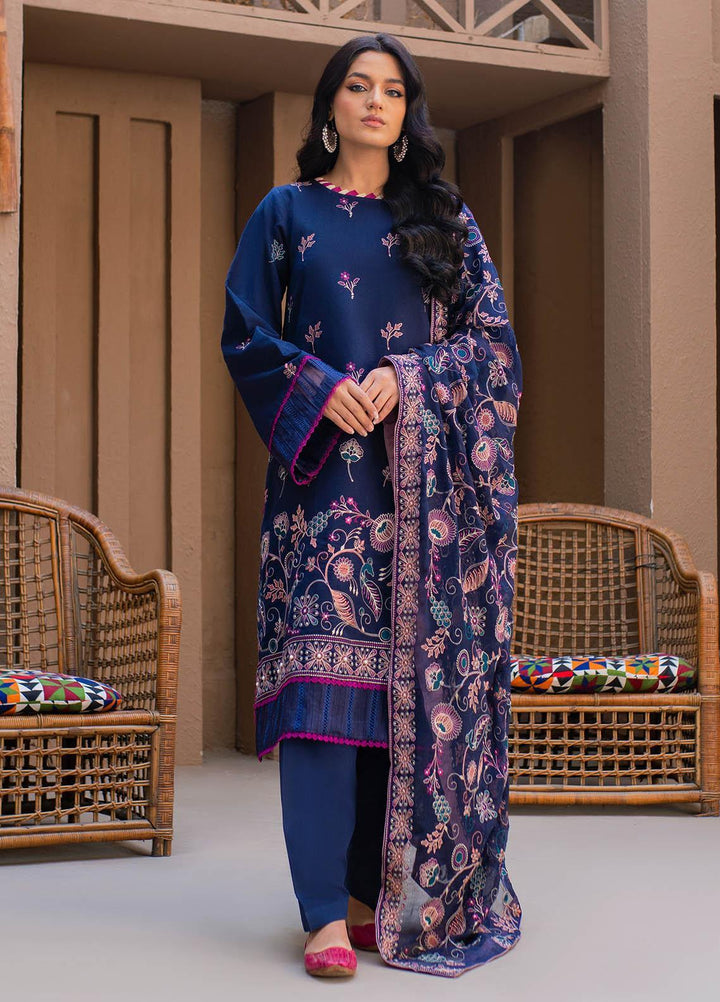 Surmai By Humdum Embroidered Lawn Suits Unstitched 3 Piece HD23S D-9 - Summer Collection
