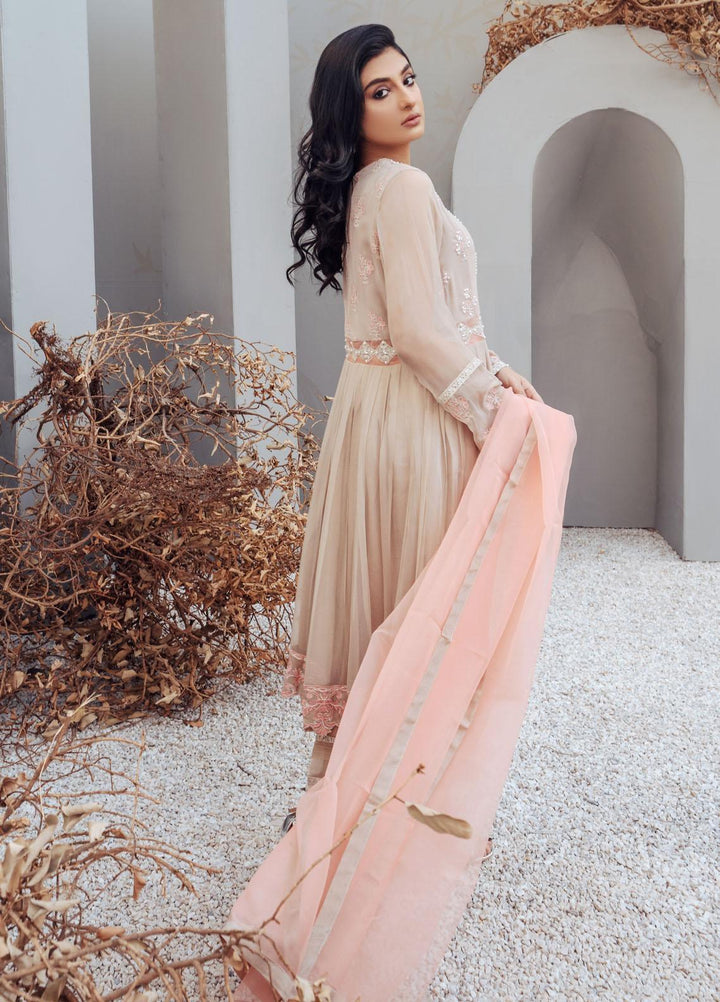 Surmai Luxury Pret  3 Chiffon Piece Dress SUR22EF SLP 18 SEPIA
