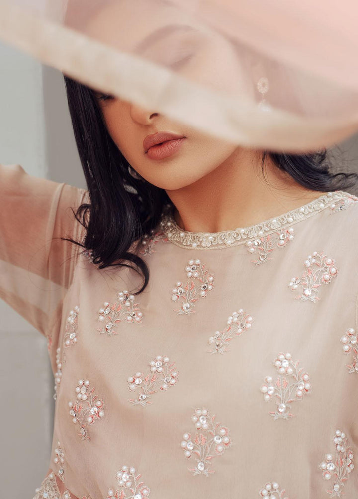 Surmai Luxury Pret  3 Chiffon Piece Dress SUR22EF SLP 18 SEPIA