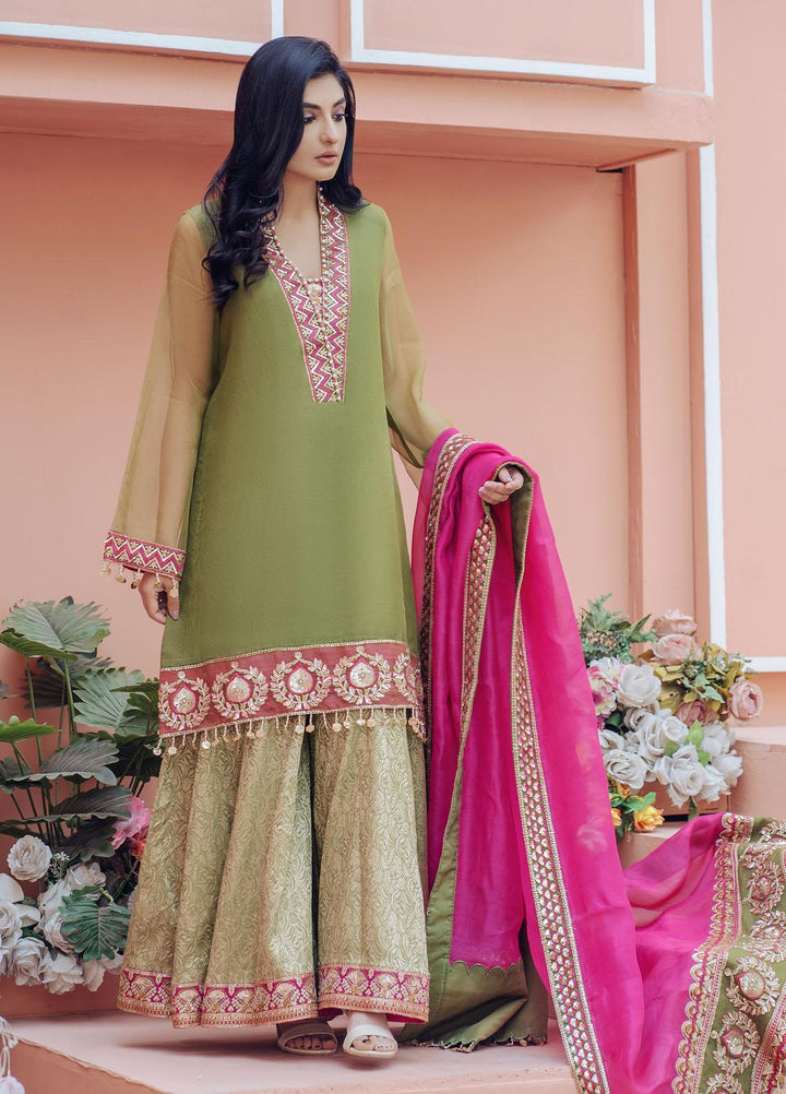 Surmai Luxury Pret  3 Organza Piece Dress SUR22EF SLP14 AZALEA