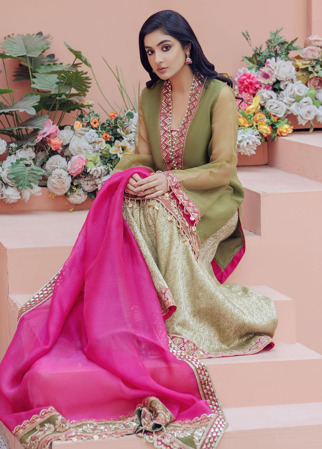 Surmai Luxury Pret  3 Organza Piece Dress SUR22EF SLP14 AZALEA