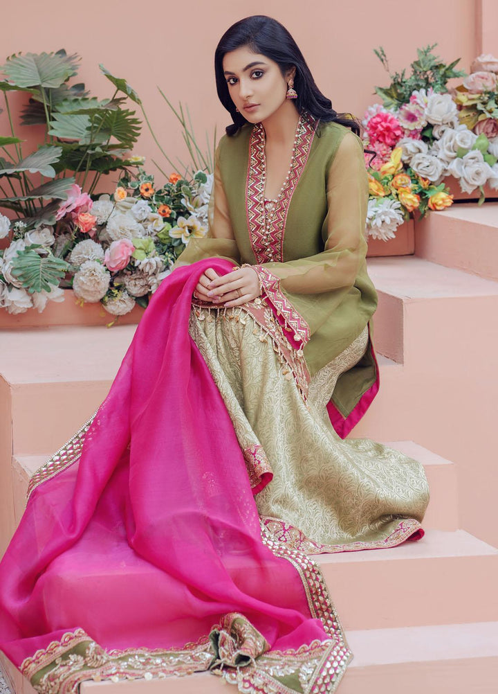 Surmai Luxury Pret  3 Organza Piece Dress SUR22EF SLP14 AZALEA