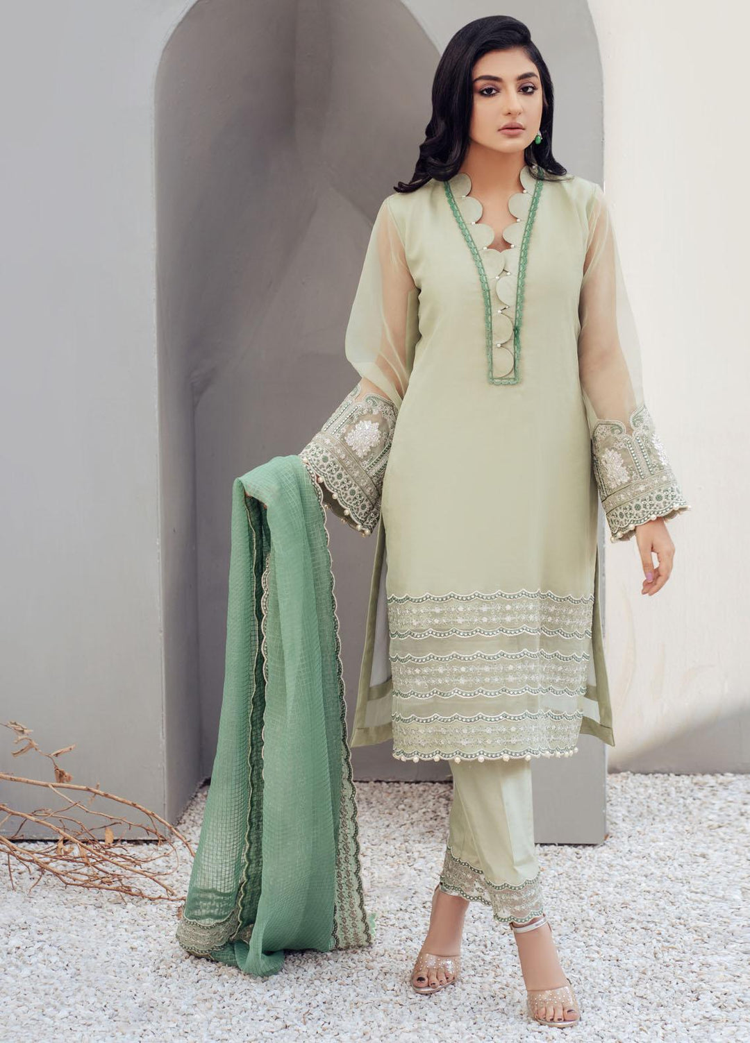 Surmai Luxury Pret  3 Organza Piece Dress SUR22EF SLP17 LAURAL